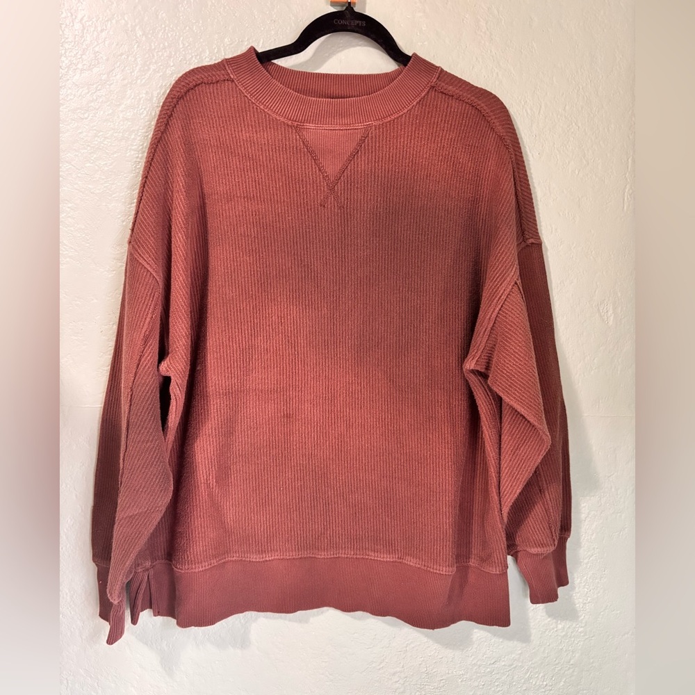 Aerie oversize ribbed sweatshirt